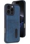 iPhone 16 Pro Compatible Stitched Detailed Leather Case with Card Holder
