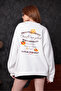 Kadın Oversize Sweatshirt- Ön Arka Baskılı Basic Model - 7