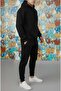 Tracksuit Set Black Hooded Relaxed Fit