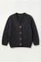 Boy's Spring Premium Knitwear Cardigan with Stitch-Free Braided Hair Braids and Buttons, V-Neck - 7
