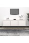 TV Cabinets 3 pcs White Solid Wood Pine