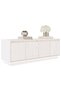 TV Cabinet White 110x34x40 cm Solid Wood Pine - 2