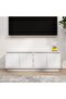 TV Cabinet White 110x34x40 cm Solid Wood Pine