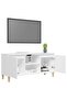 TV Cabinet with Solid Wood Legs White 103.5x35x50 cm - 2