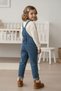Miniğimin Cicileri Heart Printed Pocket Girls' Denim Salopet - Blue - 2