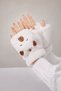 Cute Capybara Pattern Plush Fingerless Women's Gloves – Winter Warm Hand Warmer - 2