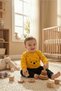 100% Cotton 2 Thread Yellow and Black Baby Tracksuit Set with Cute Winnie the Pooh Figure - 2