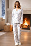 Plus Size Women's Rabbit Pattern Front Buttoned Suprem Pajama Set 0515 Gray08 - 4