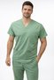 Unisex Green Medical Uniform Set – Flexible Fabric, V-Neck, Nurse and Doctor Uniform with Pockets - 2