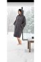 Wellsoft Hooded Wearable Poncho Tv Blanket Unisex Oversize - Anthracite Gray (1 Piece) - 2