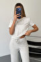Women's Short Sleeve 3-Thread Basic Sweatshirt Gray - Ms0001429 - 4