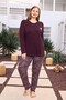 Plus Size Viscose Women's Long Sleeve Pajama Set 250497 Plum03 - 2