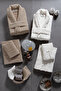 İlya 10-Piece Family Bathrobe Set - Premium, Lace Bathrobe Set + 2 Scrub Mitts and 2 Soaps as a Gift, Bridal