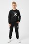 3 Thread Thick Sh Fleece-Lined Crew Neck Football Mesh Print Detailed Boys' Tracksuit Set - 2
