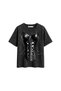 Black Cat Corset Printed Relaxed Fit Washable Black Women's Tshirt