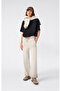 Elastic Cuff Pants Women's Beige Sweatpants - 118282-Ms100