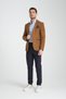 Racinos Men's Beige Thick Velvet Fabric Elbow Slim Fit Slim Fit Sports Blazer Jacket - 3