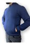 Men's Basic Hoodless Collar Sweatshirt Cardigan with Zippered Pockets - 3