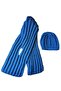 - Emine 9106 1749 Hand Knitted Beanie and Scarf Set - Turquoise - 5
