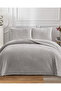 Petek Wellsoft Double Bedspread Set 230X250Cm - Luxury Soft Textured with 2 Pillows - Gray - 8