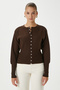 Women's Aria Premium Viscose Soft Brown Knitwear Cardigan - 2
