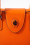 100% Genuine Leather Women's Orange Hand and Shoulder Bag - Handmade Italian Style Crossbody Model - 5