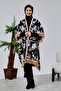 Beard Patterned Tassel Tricot Poncho