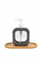 2 Pieces 400 ml Countertop Bathroom Kitchen Liquid Soap Dispenser Dishwashing Liquid Dispenser with Bamboo Base Set of 3 - 6