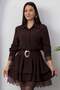Shirt Collar Lace Detailed Tiered Dress GRS3858 - 7