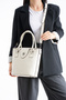 100% Genuine Leather Women's Beige Hand and Shoulder Bag - Handmade Italian Style Crossbody Model - 4