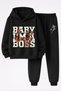 Basketball Themed Printed 3-Ply Quality Sweatshirt and Trackpants Children's Top and Bottom Set