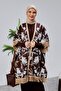 Beard Patterned Tassel Tricot Poncho