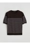 Lcwaikiki Classic Brown Crew Neck Striped Women's Knitwear Sweater - 5