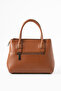 100% Genuine Leather Women's Tan Hand and Shoulder Bag - Handmade Italian Style Crossbody Model - 6