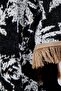 Beard Patterned Tassel Tricot Poncho - 6