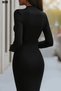 New Season Women's Mini Dress Models Double-Breasted Collar Long Sleeve - 4