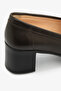 Brown Genuine Leather Thick Heeled Women's Loafer Shoes - 5