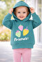 Atabay 244-12-25 Girl's Hooded Sweatshirt Strawberry Printed Soft Fabric 3 Thread Count 1/4 Year Old - 2