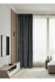 Antique Textured Marble Pattern Modern Background Curtain - No Pleats, Extra Foam, Straight Installation (Anthracite)
