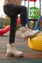 24035 F Beige Mink Fleece Non-Slip Sole Unisex Children's Boots