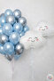 Metallic Blue Silver Balloon Set 22 Pieces |   11'' Latex Balloon & 40 cm Foil Cloud - 2