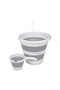 2-Piece Collapsible Bucket - Mug Set Accordion Water Bucket Bath Set - 2
