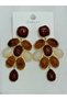 Large Women's Gold Plated Multi-Stone Drop Dangle Earrings - 3