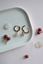 Stoned Star Charm Hoop Earrings |   Zircon Stone Rose Gold Earrings - 5