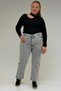 9125-6 Plus Size Boyfriend Jeans - Snow Wash Gray - 2