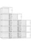 X-Large Shoe Storage Boxes Organizers for Closet 12 Pack, Fit Size 11, Clear Plastic Stackabl