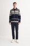 Ready-Made Knitted Striped Vintage Wool Blend Regular Fit Zippered Sweat Cardigan - 4