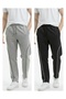 Men's 2-Pack Piped Baggy Casual Sweatpants with Back Pockets 2 Drawstring Wide-Leg Sweatpants