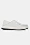 Men's White Genuine Natural Leather Eva Sole Sneaker Lace-Up Shoes - 5