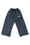 Girl's Pink Blue Floral Embroidered Denim Pants Two-Piece Set - 7